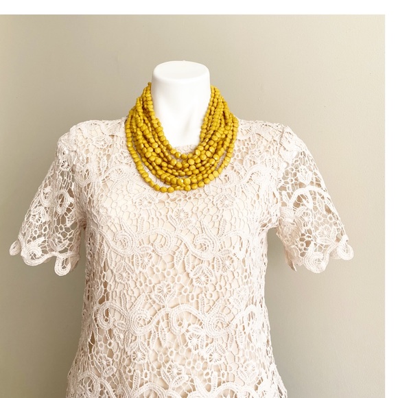 Yellow Mustard Multi beaded Handmade Necklace - Picture 5 of 10